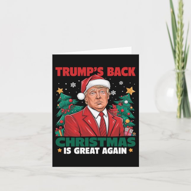 Santa Trump Dance Make Christmas Great Again Ugly  Card (Front)
