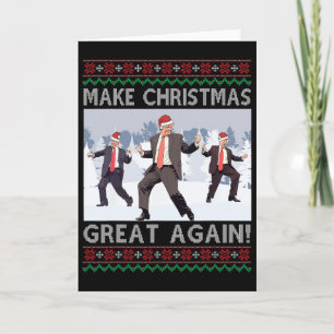 Santa Trump Dance Make Christmas Great Again Ugly Card