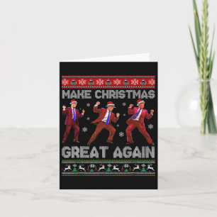 Santa Trump Dance Make Christmas Great Again Ugly  Card