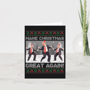Santa Trump Dance Make Christmas Great Again Ugly Card