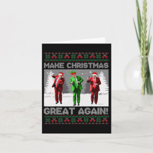 Santa Trump Dance Make Christmas Great Again Ugly  Card
