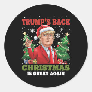 Santa Trump Dance Make Christmas Great Again Ugly Classic Round Sticker