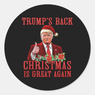 Santa Trump Dance Make Christmas Great Again Ugly Classic Round Sticker