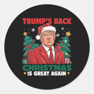 Santa Trump Dance Make Christmas Great Again Ugly Classic Round Sticker