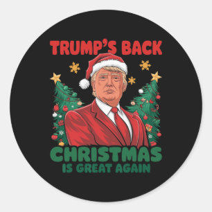 Santa Trump Dance Make Christmas Great Again Ugly Classic Round Sticker