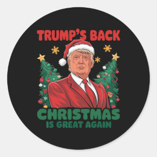 Santa Trump Dance Make Christmas Great Again Ugly Classic Round Sticker