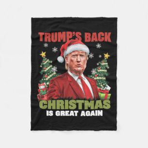 Santa Trump Dance Make Christmas Great Again Ugly Fleece Blanket
