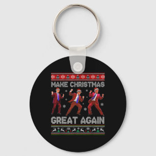 Santa Trump Dance Make Christmas Great Again Ugly  Key Ring
