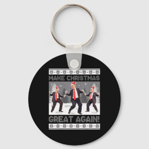 Santa Trump Dance Make Christmas Great Again Ugly  Key Ring