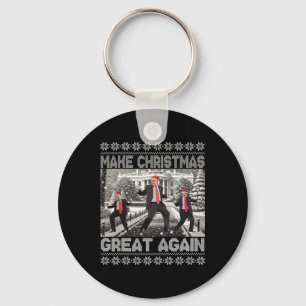 Santa Trump Dance Make Christmas Great Again Ugly  Key Ring