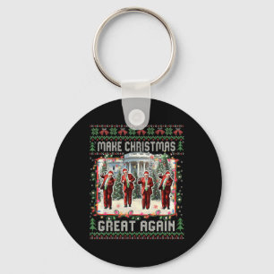 Santa Trump Dance Make Christmas Great Again Ugly  Key Ring