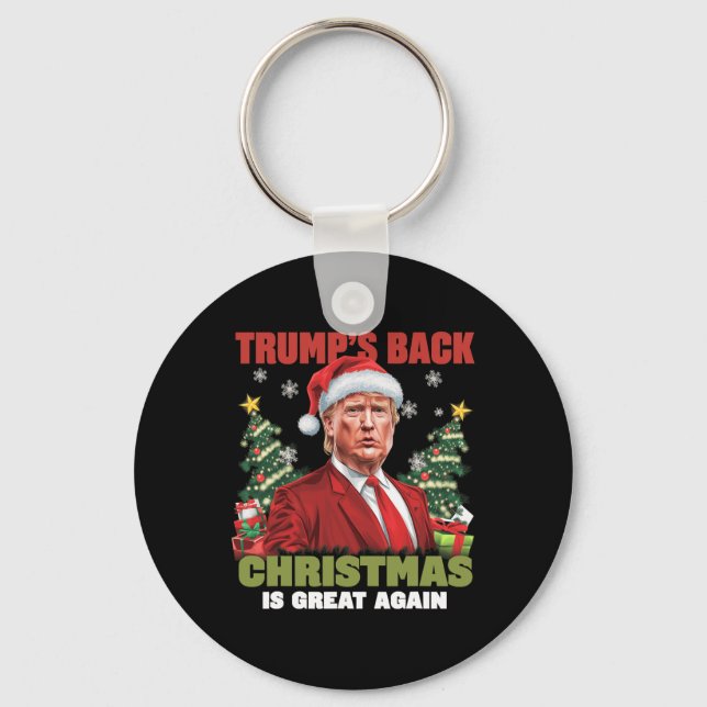 Santa Trump Dance Make Christmas Great Again Ugly  Key Ring (Front)