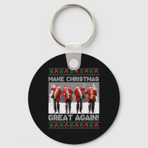 Santa Trump Dance Make Christmas Great Again Ugly Key Ring