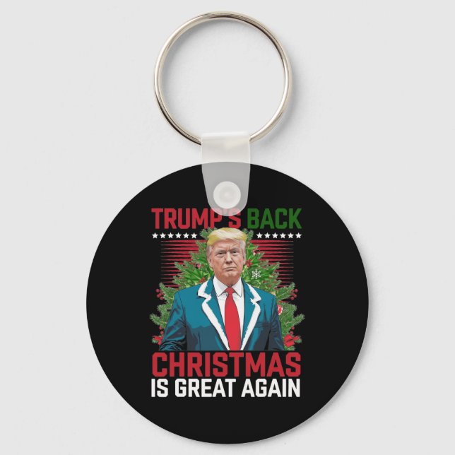 Santa Trump Dance Make Christmas Great Again Ugly  Key Ring (Front)