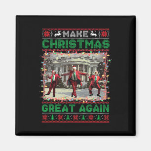 Santa Trump Dance Make Christmas Great Again Ugly Magnet