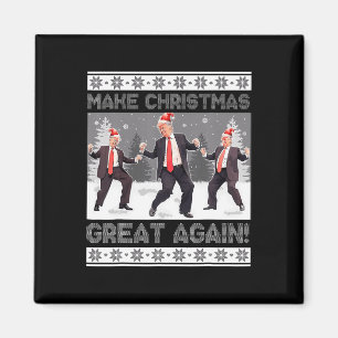 Santa Trump Dance Make Christmas Great Again Ugly Magnet
