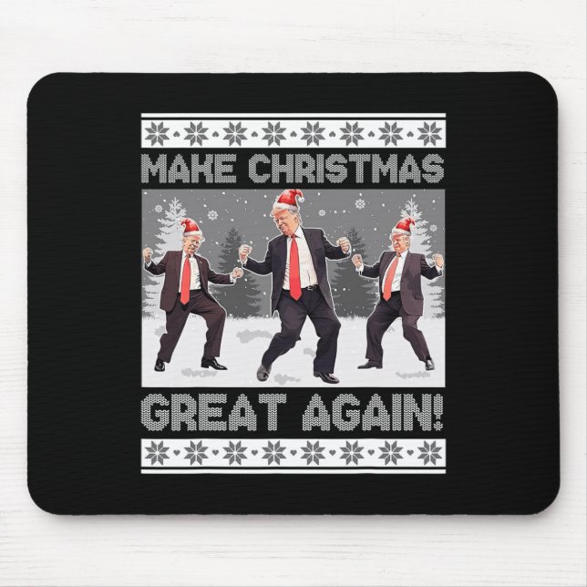 Santa Trump Dance Make Christmas Great Again Ugly  Mouse Pad (Front)