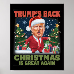 Santa Trump Dance Make Christmas Great Again Ugly Poster