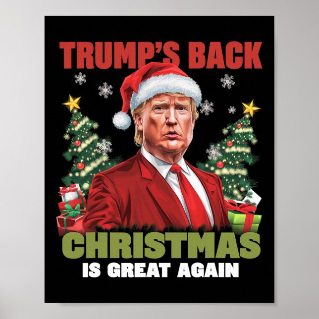 Santa Trump Dance Make Christmas Great Again Ugly  Poster (Front)
