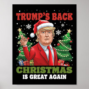 Santa Trump Dance Make Christmas Great Again Ugly Poster