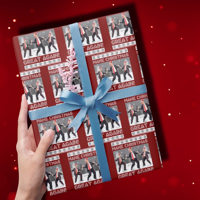 Santa Trump Dance Make Christmas Great Again Wrapping Paper (Creator Uploaded)