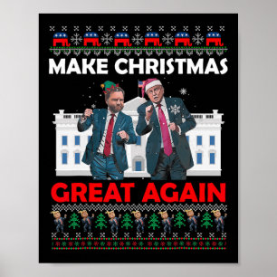 Santa Trump Dance Make Christmas Great Again Xmas Poster