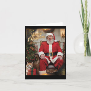 Santa Trump Festive Cheer With Feline Flair Card