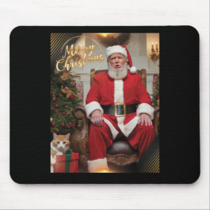 Santa Trump Festive Cheer With Feline Flair Mouse Pad