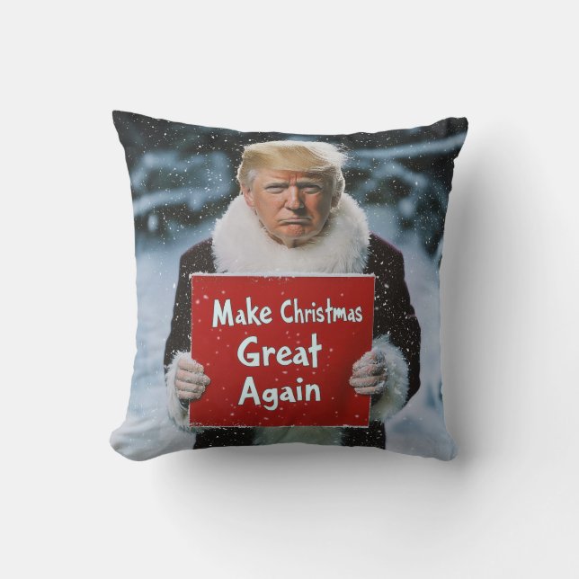 Santa Trump: “Make Christmas Great Again” Cushion (Front)