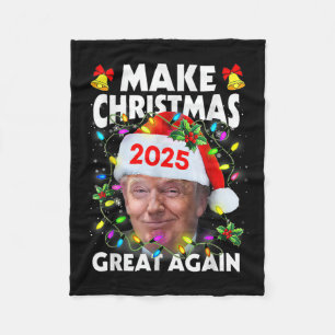 Santa Trump Make Christmas Great Again Ugly Xmas P Fleece Blanket