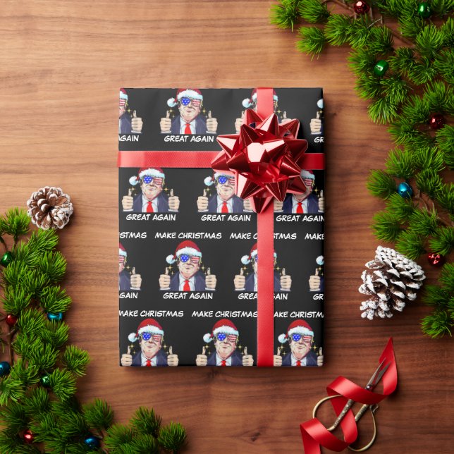 Santa Trump Make Christmas Great Again Xmas Wrapping Paper (Holiday Gift)