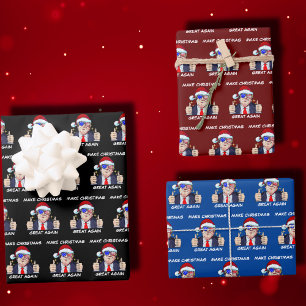 Santa Trump Make Christmas Great Again Xmas Wrapping Paper Sheet