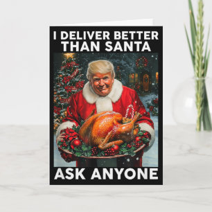 Santa Trump Turkey Christmas Funny Celebration Card