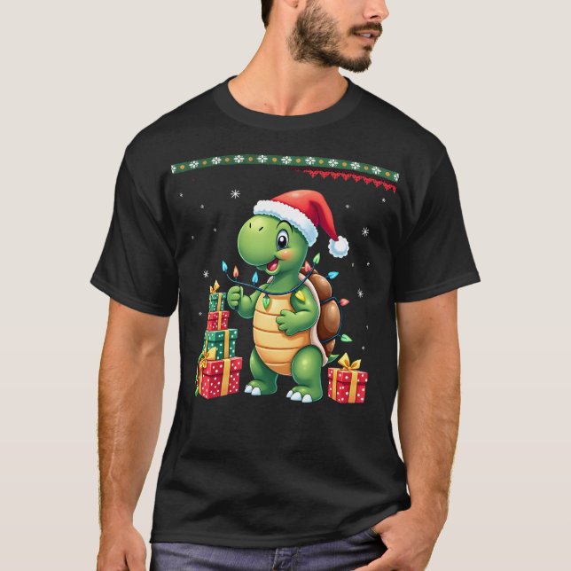 Santa Turtle Christmas Ugly Sweater Funny Holiday  (Front)