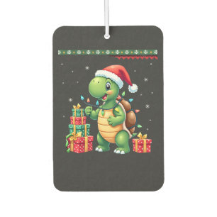 Santa Turtle Christmas Ugly Sweater Funny Holiday Car Air Freshener