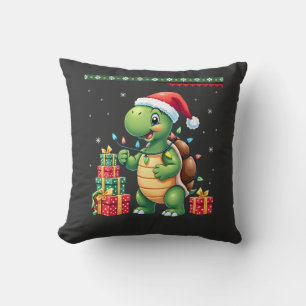Santa Turtle Christmas Ugly Sweater Funny Holiday Cushion