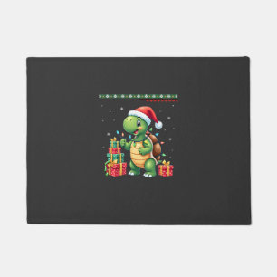 Santa Turtle Christmas Ugly Sweater Funny Holiday  Doormat