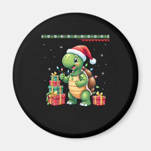 Santa Turtle Christmas Ugly Sweater Funny Holiday  Magnet