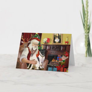 Santa - Two Smooth Fox Terriers Holiday Card