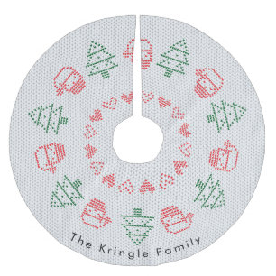  Santa Ugly Christmas Sweater Brushed Polyester Tree Skirt