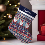Santa Ugly Christmas Sweater Monogram Small Christmas Stocking<br><div class="desc">Bring festive fun to your holiday decor with this Santa ugly Christmas sweater monogram stocking. Featuring a playful and quirky design inspired by classic holiday sweaters, this stocking adds a touch of humour to your celebrations. Personalise it with a name or initials to create a unique and memorable keepsake. Perfect...</div>