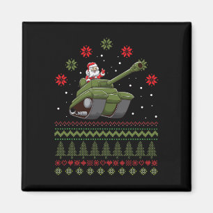 Santa Ugly Christmas Theme Graphic Military Armore Magnet