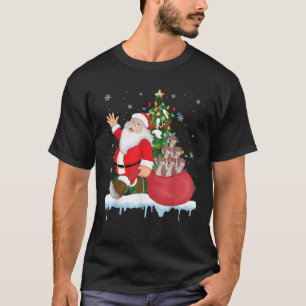 Santa Ugly Christmas Tree Lights Otter Animal  T-Shirt