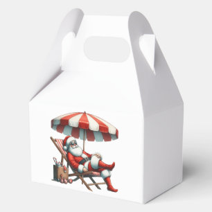 Santa under a Beach Umbrella Christmas Favour Box