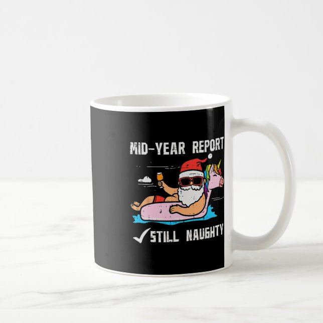 Santa Unicorn Floatie Still Naughty Funny Christma Coffee Mug (Right)