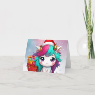 Santa Unicorn  Holiday Card