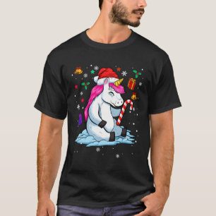Santa Unicorn Lover Funny Xmas Gift For Christmas T-Shirt