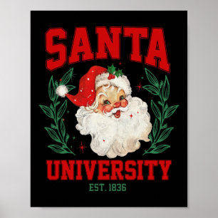 Santa University Funny Retro Christmas  Poster