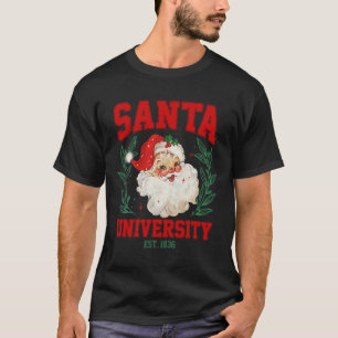 Santa University Funny Retro Christmas T-Shirt