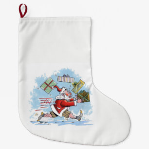Santa Unprepared Christmas stocking large